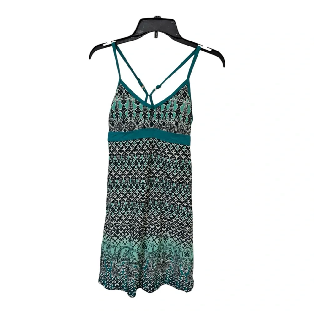 Athleta Shorebreak Swim Dress XS Teal Black Print - S - Picture 2 of 6